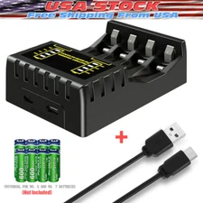 Intelligent Battery Charger 4 Slot For AA AAA NI-CD NI-MH Rechargeable Batteries