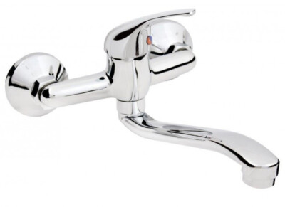 Küchenarmatur mit langem Auslauf Wand Montage Spüle Einhebelmischer