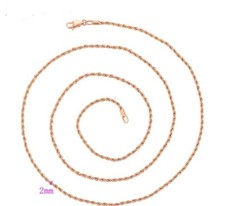 9ct 9K Rose Gold plated  Rope Necklace Chain. Length 18",20",24"  W=2,3mm Gift
