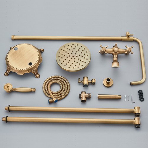 Shower System Freestanding Tub Faucet Rain Shower Head Floor Mounted Mixer Tap - Picture 19 of 72