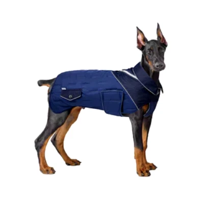 Chaqueta Abrigo Ireenuo Perro con Arnés Reflectante Forrado de Vellón Azul Marino XS–XXXXXL