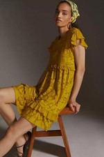 by Anthropologie Ruffle Knit Mini Dress - Size - XS