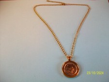 ROMAN GODDESS OF LIBERTY - SWISS - GOLD CASED CURB CHAIN NECKLACE - 1919 to 2013