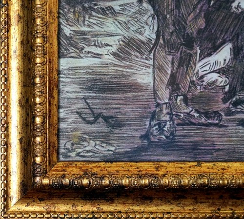 EDOUARD MANET / Authentic COLORED PENCIL DRAWING on PAPER SIGNED / Framed - Picture 9 of 11