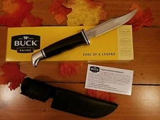 BUCK KNIFE - #102 WOODSMAN FIXED BLADE- 7 3/4" OVERALL LENGTH + LEATHER SHEATH