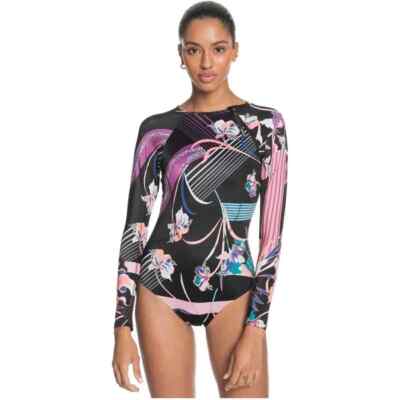 Roxy L89007 Black Pop Surf Long Sleeve One-Piece Surf Suit Size M