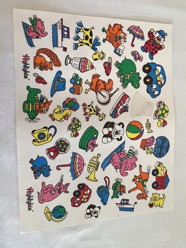 Vintage Stickers Highlights for Kids Character Bright Colors 1980s