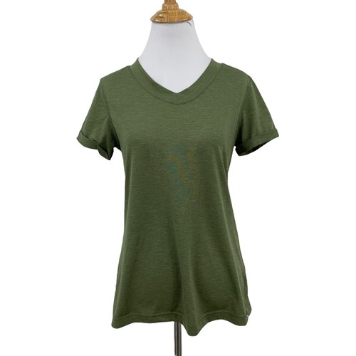 Shirt Womens S Small Ivy Green V-Neck 