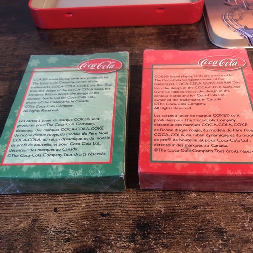 Coca-Cola Collectible Santa Claus Tin - Two Decks of Playing Cards Christmas NEW - Picture 5 of 11
