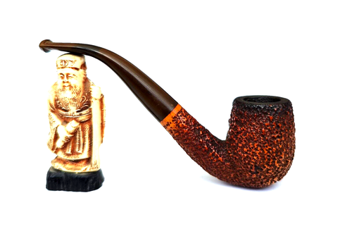 SUPERB VINTAGE GENUINE AFRICAN BLOCK MEERSCHAUM RUSTIC BENT BILLIARD ESTATE PIPE - Picture 2 of 12