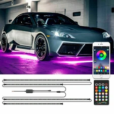 RGB LED Strips Under Car Truck Underglow Underbody Accent Glow Neon LED Lights