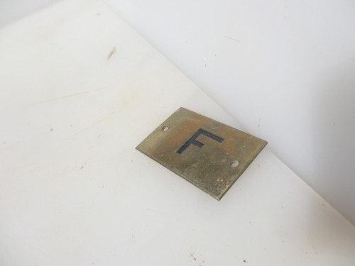Vintage Brass Letter "F" Sign Old Plaque Enamel Name Initial Pigeon Hole 2"W - Picture 6 of 10