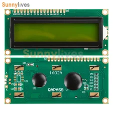 16x2 1602 Character LCD Display Module HD44780 Controller Yellow Blacklight USA