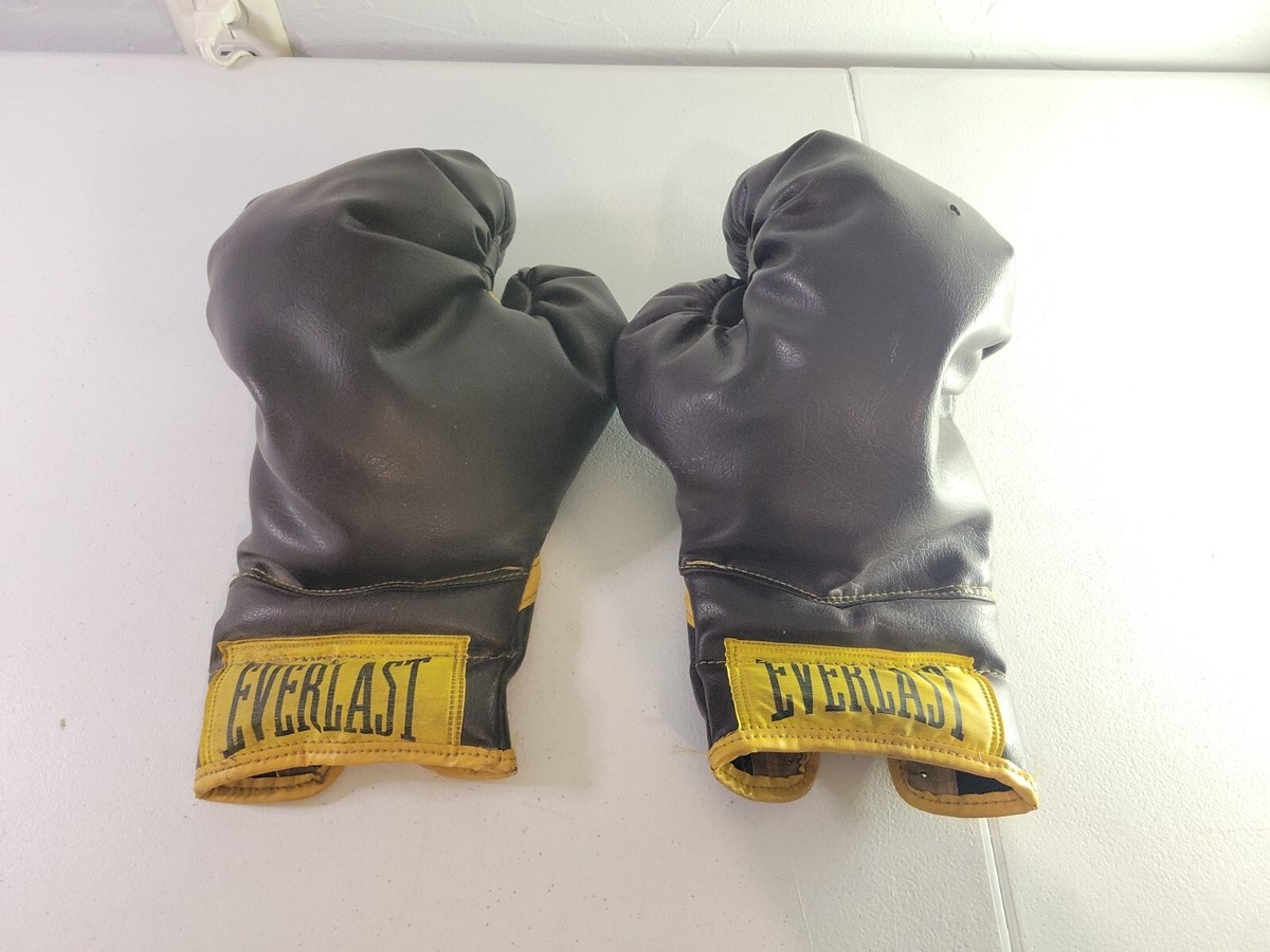 Vintage Everlast Made In USA Brown Leather Boxing Gloves 14 Oz | eBay