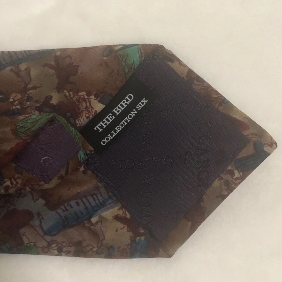 Corbata Jerry Garcia "El Pájaro" 58" 100% Seda Multicolor Diseñador Abstracto Corbata Foto 4 de 4