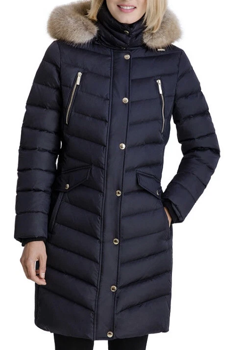 Michael kors faux fur trim down coat 2025