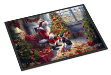 Boston Terrier Moments With Santa Doormat