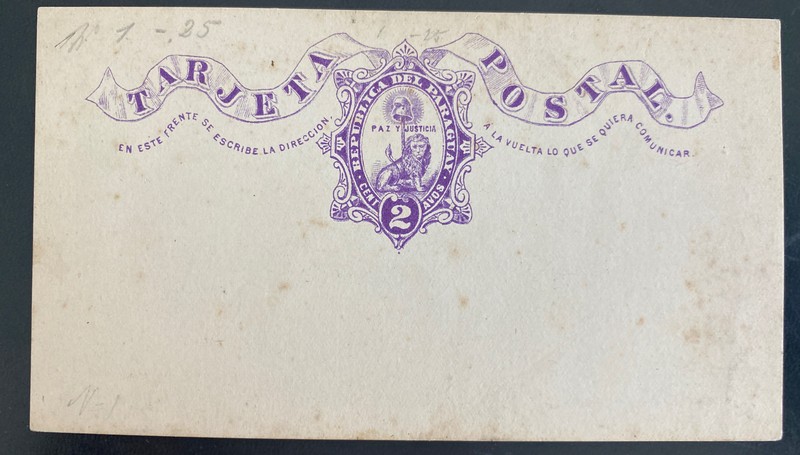 Mint Paraguay Postal Stationery Postcard 2 cents