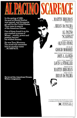 Heim Wandkunstdruck - Vintage Film Poster - AL PACINO SCHALFACE - A4, A3, A2,A1,A0