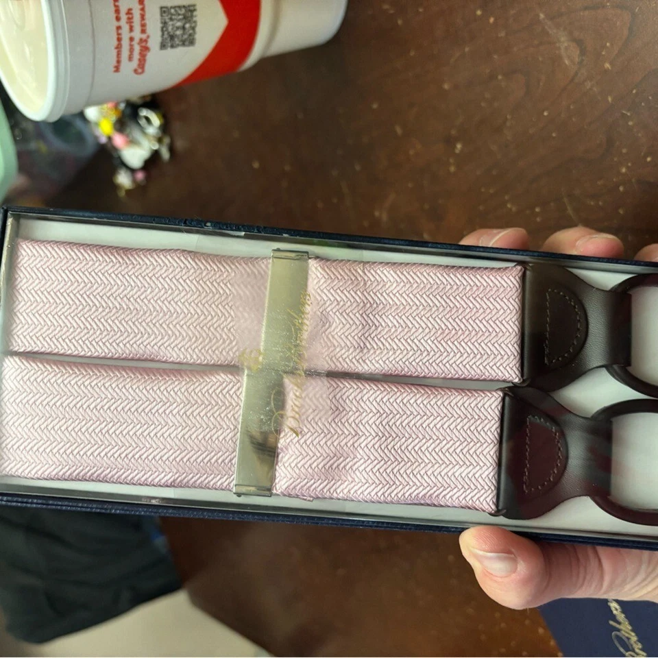 Brooks Brothers Nuevo en Caja Rosa Tirantes Preppy Carrera Colegial Negocios Novio Foto 3 de 4
