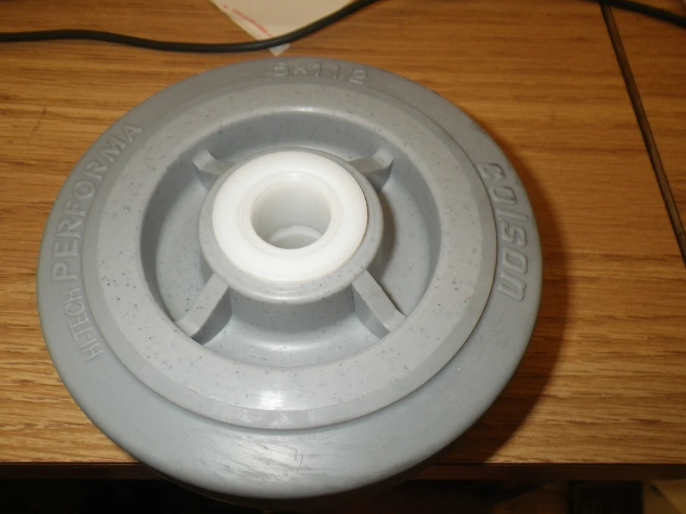 SET OF 2 Colson 5" x 1-1/2" TPR Gray Non Marking Wheel 3/4" nylon hub