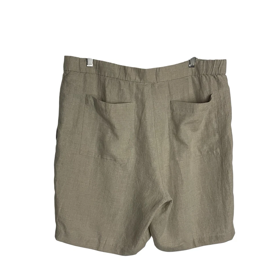 Шорты женские Eileen Fisher из 100% органического льна L овсянка легкие бермудские - Изображение 2 из 4