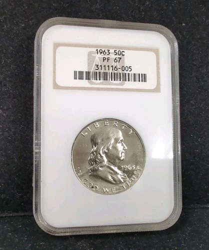 1963 50C Franklin Silver Half Dollar NGC PF 67 Gen 5 Fatty Holder #7227