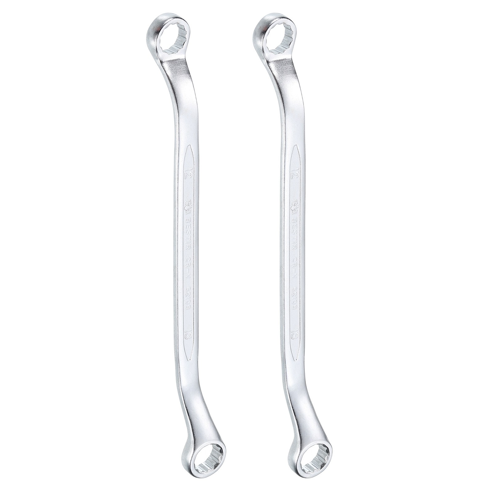 2pcs 45-Degree Offset Box End Wrench 12mm x 13mm Metric Double Box End Wrench