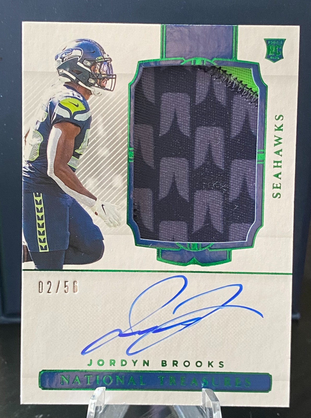 Jordyn Brooks Panini National Treasures #205 Patch Autograph