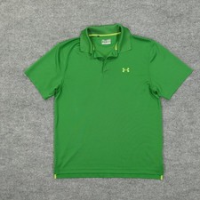 Under Armour Polo Shirt Mens Medium Green HeatGear Loose Performance Golf