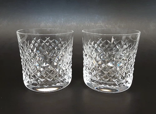 SET 2 WATERFORD Crystal ALANA Irish Cut Glass 3 3/8" Old Fashioned 9 oz Tumblers