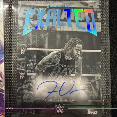 2025 Topps Exalted WWE Jimmy Uso #BWS-JIM Black & White Signatures Aqua /99