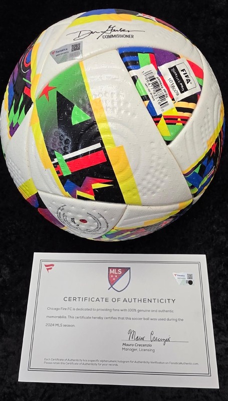 CHICAGO FIRE FC Game Match Used 2024 MLS Season Soccer Ball FANATICS COA