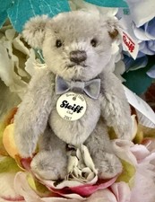 Steiff Miniature 4 Jtd Club Event 2017 Gray Mohair Jointed Teddy Bear Tagged