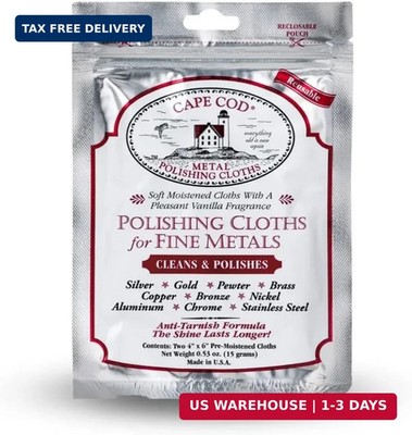 Cape Cod Polishing Cloths for Fine Metals | Jewelry Cleaner and Tarnish Remover 