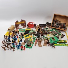 VTG Playmobil Western Town Lot Fort Randall Wells Fargo Stagecoach Figures 9.5lb