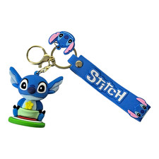 Lilo and Stitch Keychain Charm 3D Figure Stitch Silicone Keychain Free Ship New
