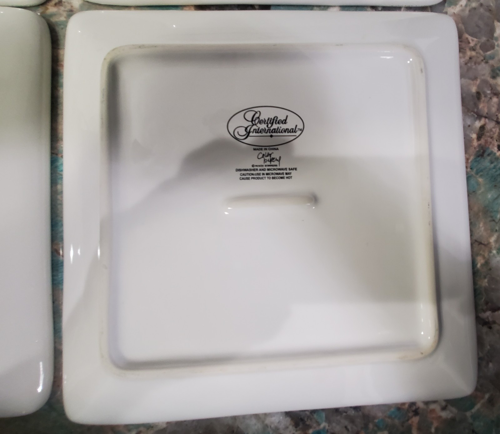 4 Certified International Mindy Sommers Color Bakery Collection Dinner Plates 