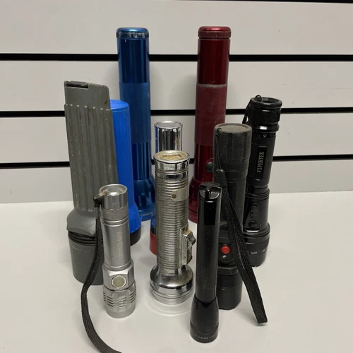 Vintage Flashlight Lot Of 10 UNTESTED Parts or Repair!