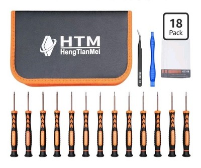 HengTianMei 18-Piece S2 Precision Screwdriver Set with Case Torx Orange 