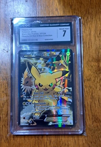 2016 POKEMON PIKACHU EX RED & BLUE COLLECTION PIKACHU EX XY124 PROMO CGC 7