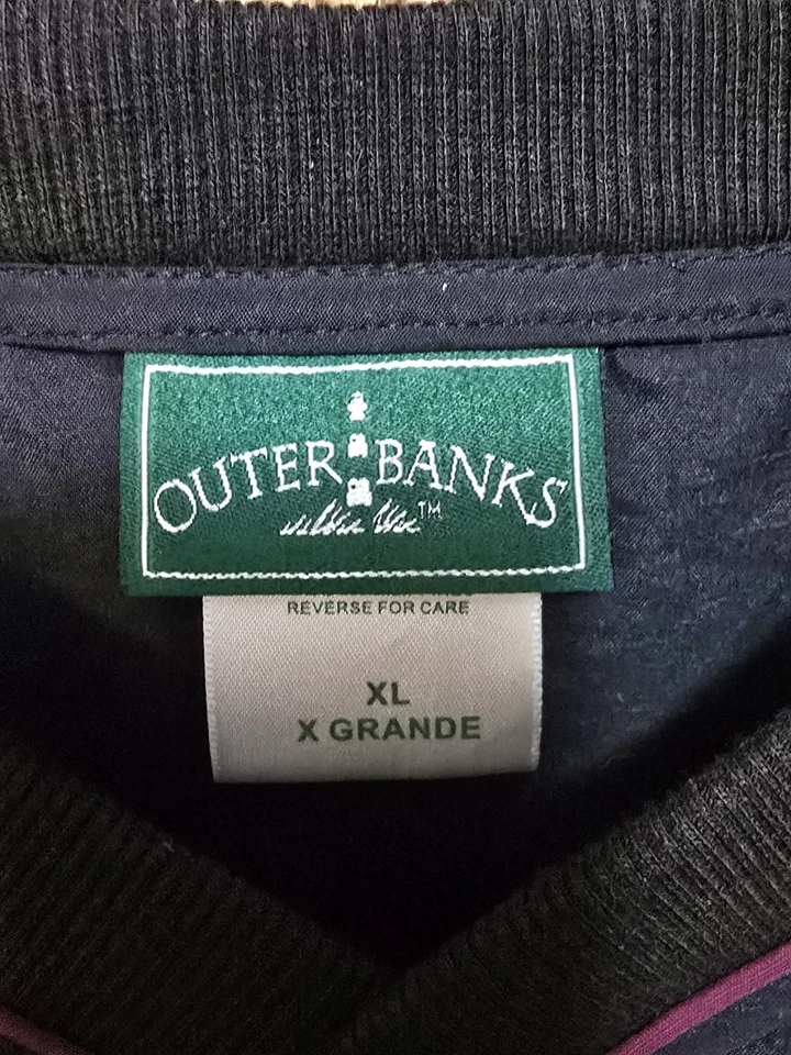 Vintage Outer Banks Golf Vest XL Navy Nylon Windbreaker 90s 00s Pullover Style - Image 3 of 4