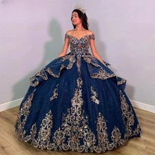 Appliques Intricate Quinceanera Dresses Shiny Ball Gown Customized Sweet 15 16