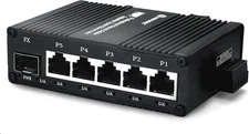 Mini Industrial 5 Port Gigabit Ethernet Switch + 1G SFP Slot, DIN Rail 