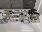 Untested Lot of 11 Mixed Canon Kodak Fuji Sony Cameras for Parts or Repair