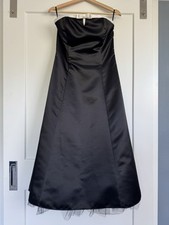 Vintage Jessica McClintock For Gunne Sax Tea Length Prom Dress Black W/Whitr