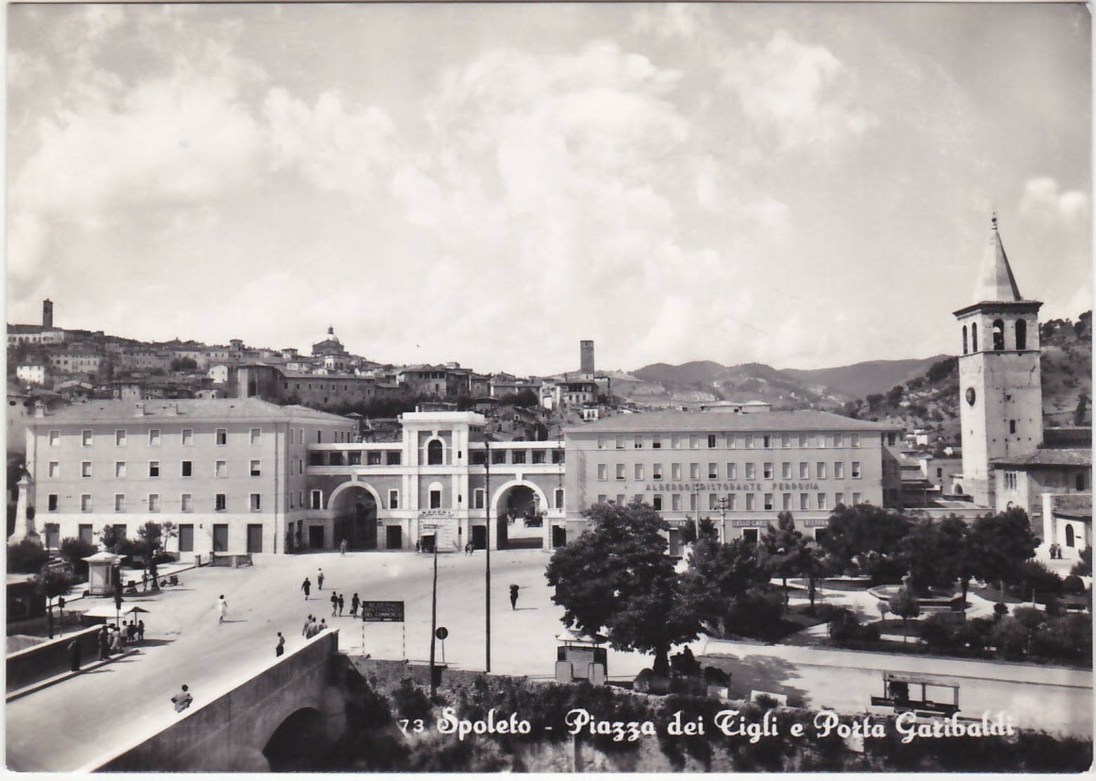 SPOLETO - PERUGIA - PIAZZA DEI TIGLI E PORTA GARIBALDI - VIAGG. 1955 -14886-