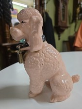 Vintage Ever Brite Pink Poodle Dog Coin Bank Japan Midcentury Retro Lock No ??
