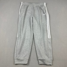 Adidas Pants Men Extra Large Gray Solid Jogger Trefoil Sweatpants Drawstring XL