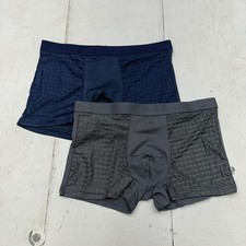 Navy Blue Grey Two Pack Breathable Elastic Waist Boxer Brief Men's Size 3XL NEW